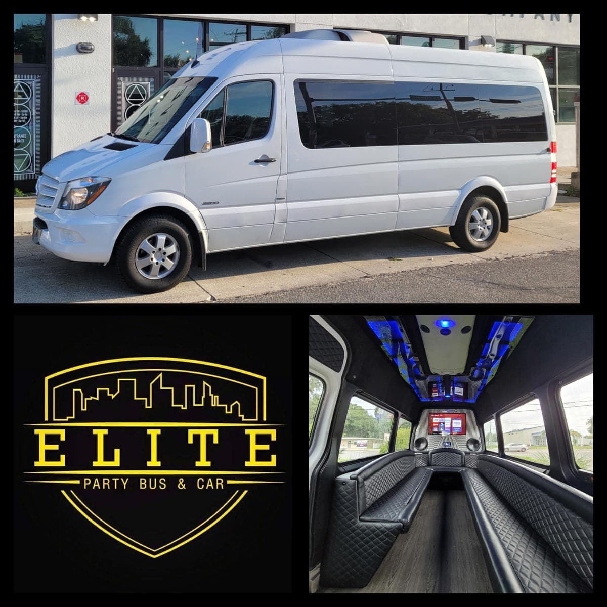 White Mercedes Benz Sprinter Bus