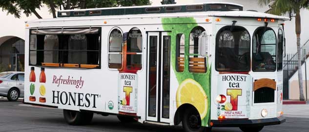 Advertisement example trolley side and front