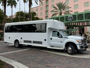 Party Bus Tampa White Bus 01