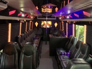Blue 40-Passenger Party Bus