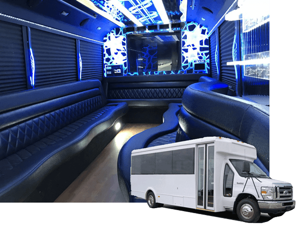 17 Pass Limo Bus Interior