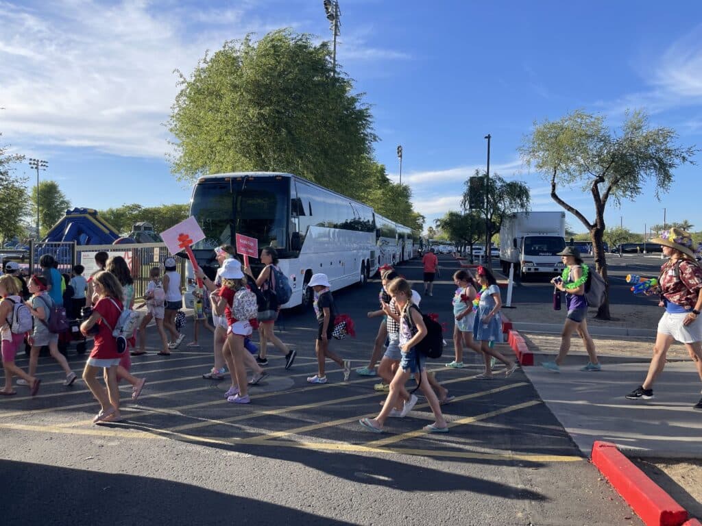 School trip charter bus rental in Arizona