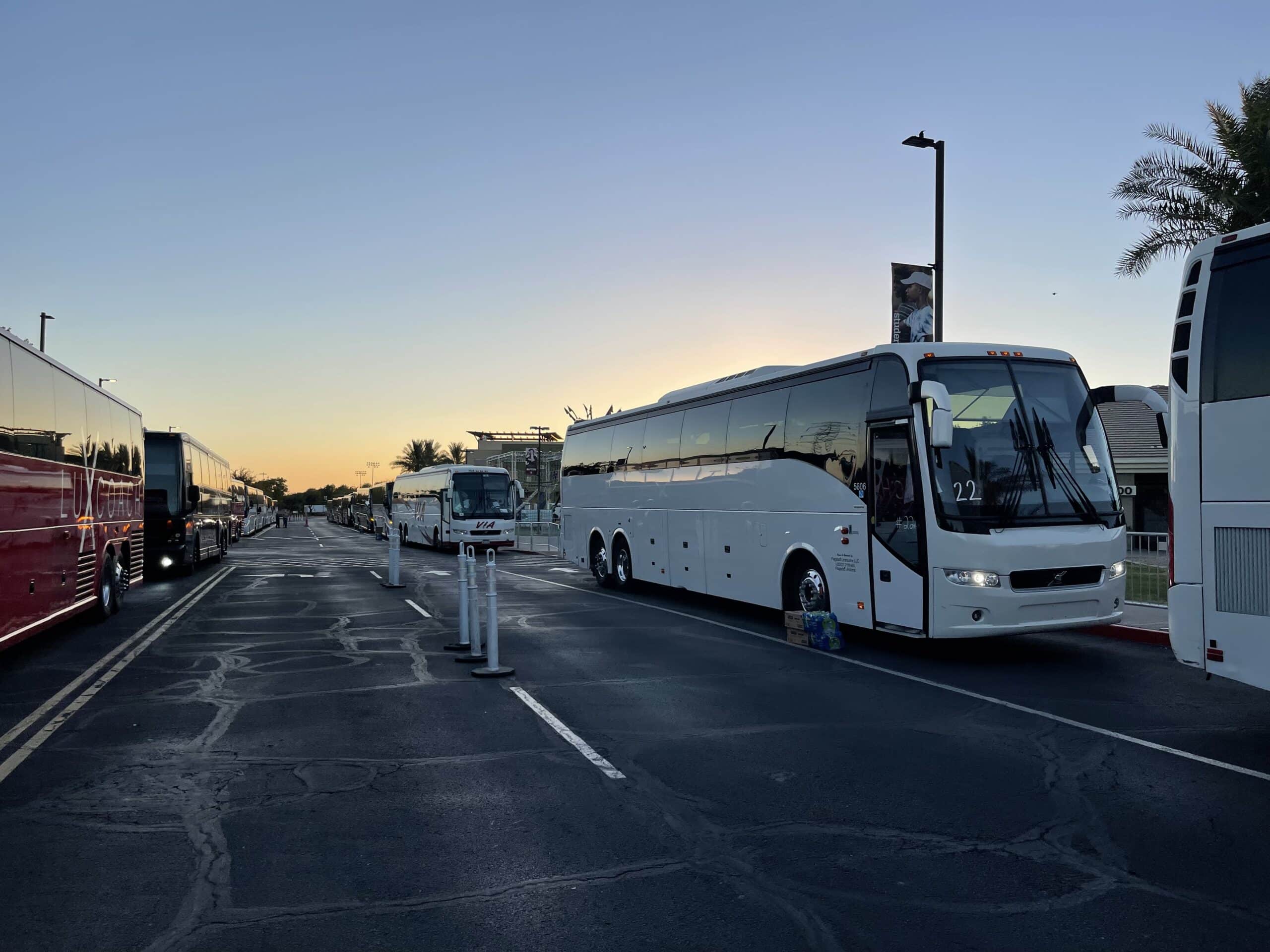 charter bus companies near me - white charter bus for group trip