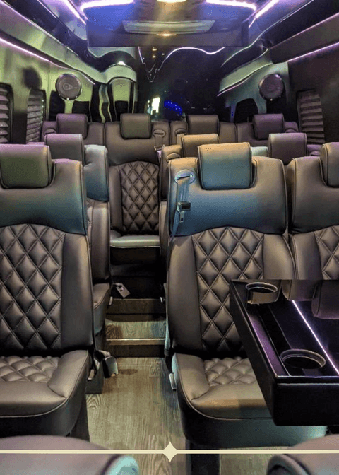 White 12-14 Passenger Party Bus