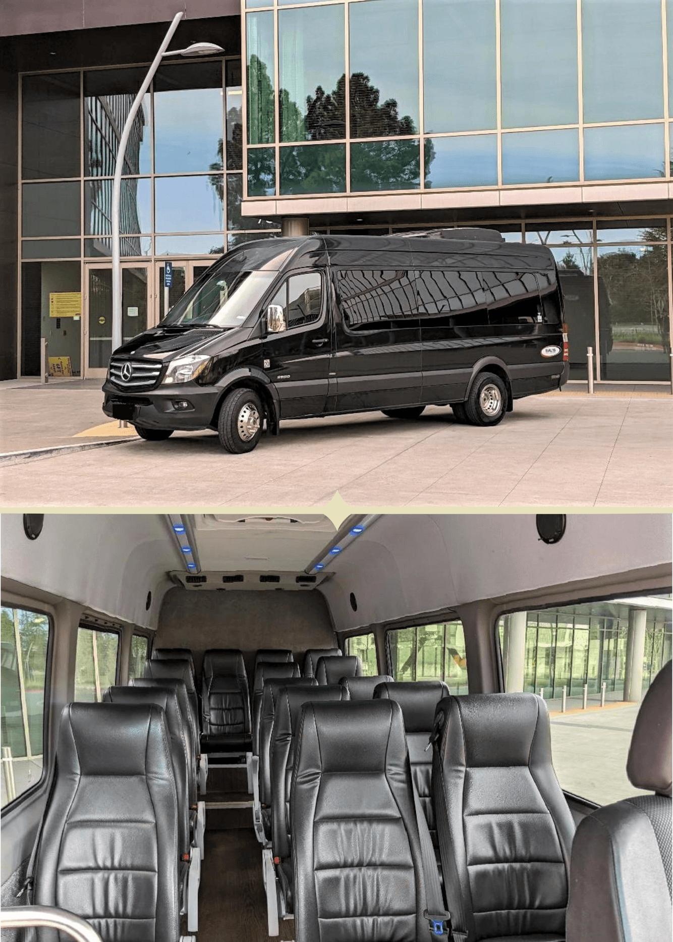 Black 16-Passenger Sprinter Van
