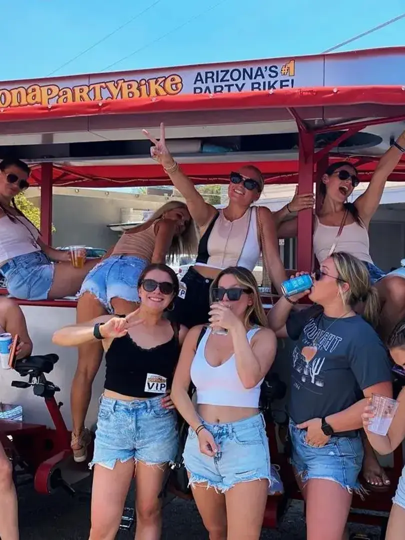 Arizona Party Bike bachelorette Scottsdale group photo