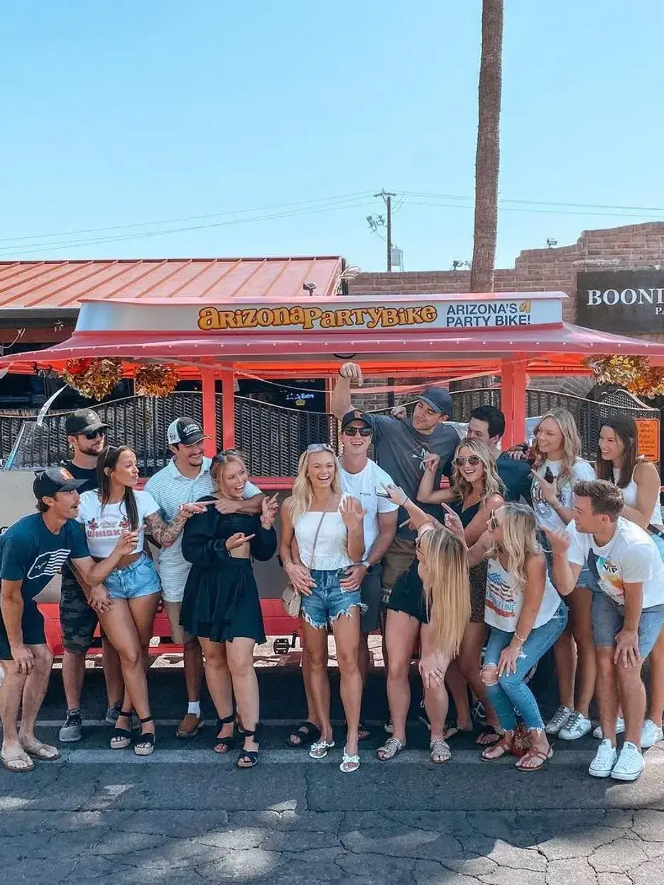 Group on Arizona Party Bike, Scottsdale bachelorette party