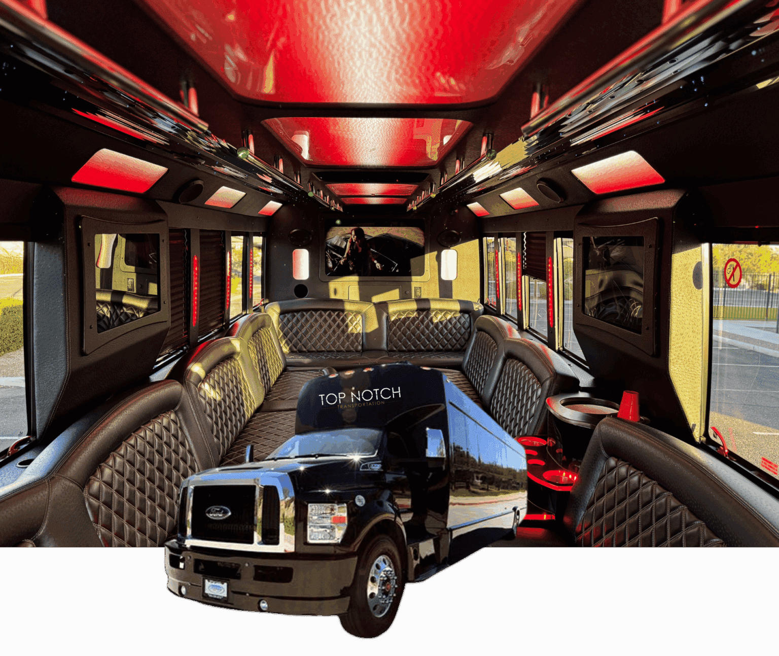 Black 25-Passenger Party Bus