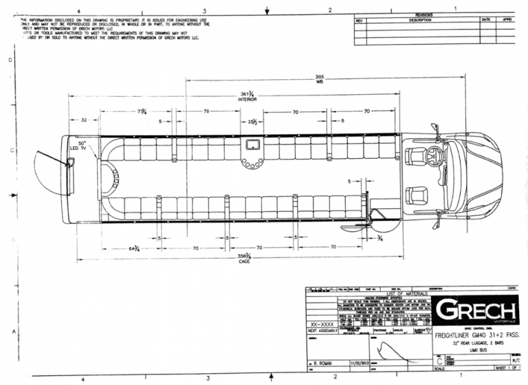 Freightliner Floor Plan Luxury Party Bus Limo